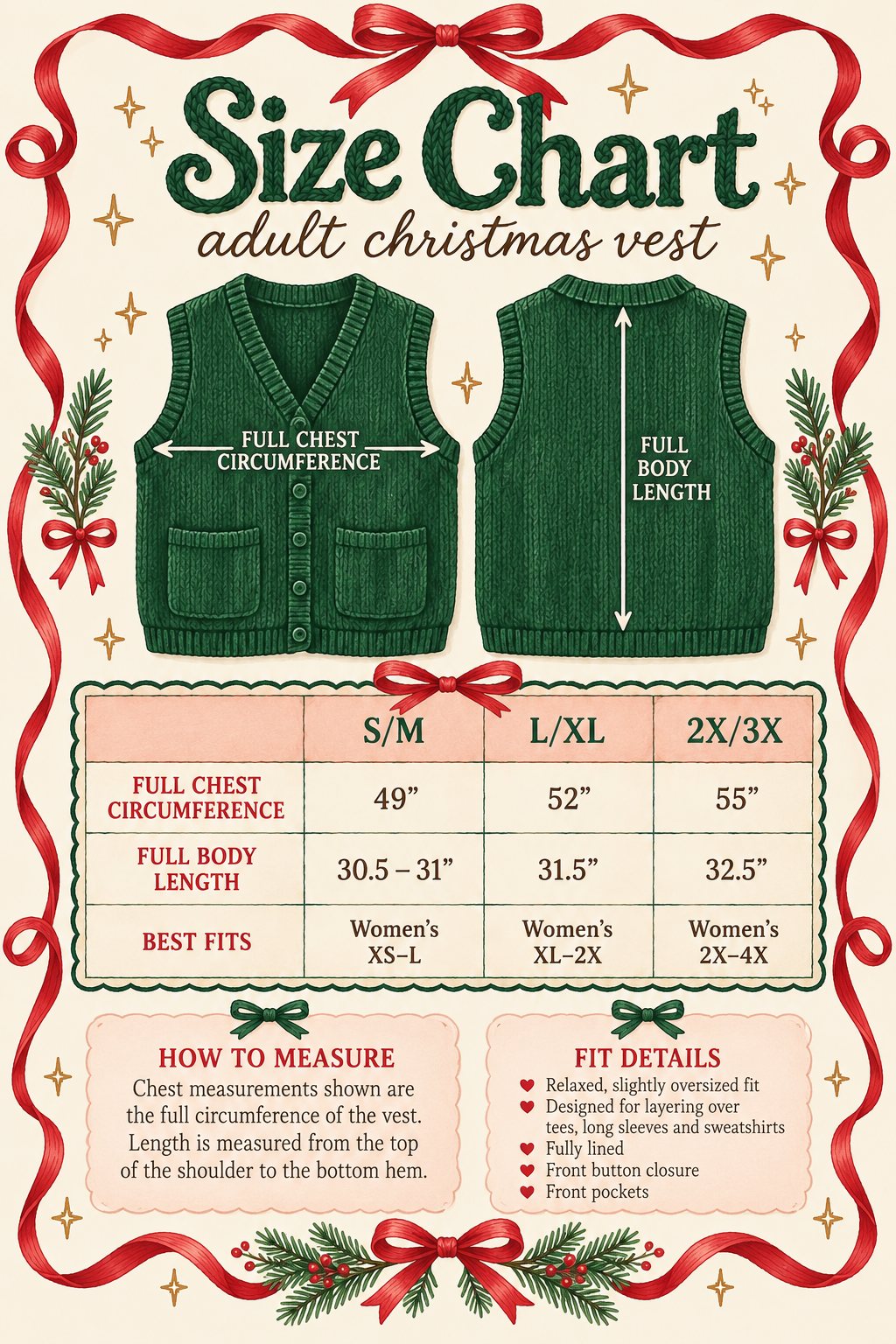 *PRE-SALE* The Santa Vest (estimated arrival middle of November)