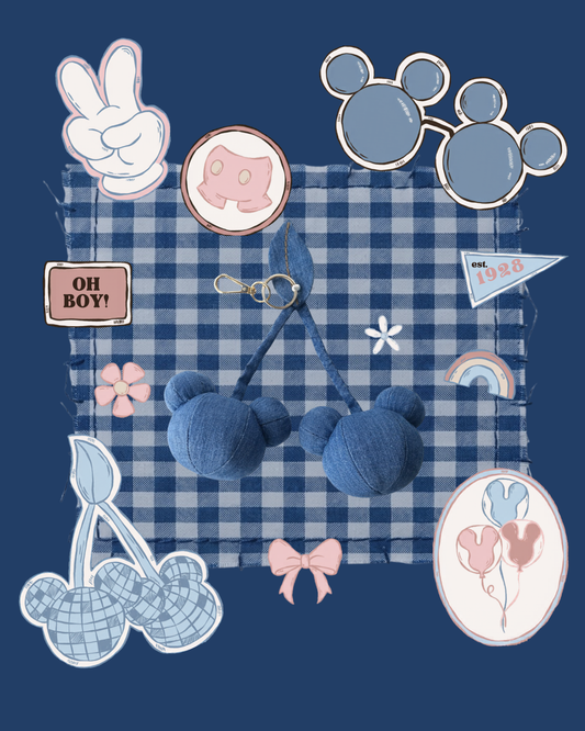 *PRE-ORDER Denim Cherry Key Chain (estimated arrival early May)