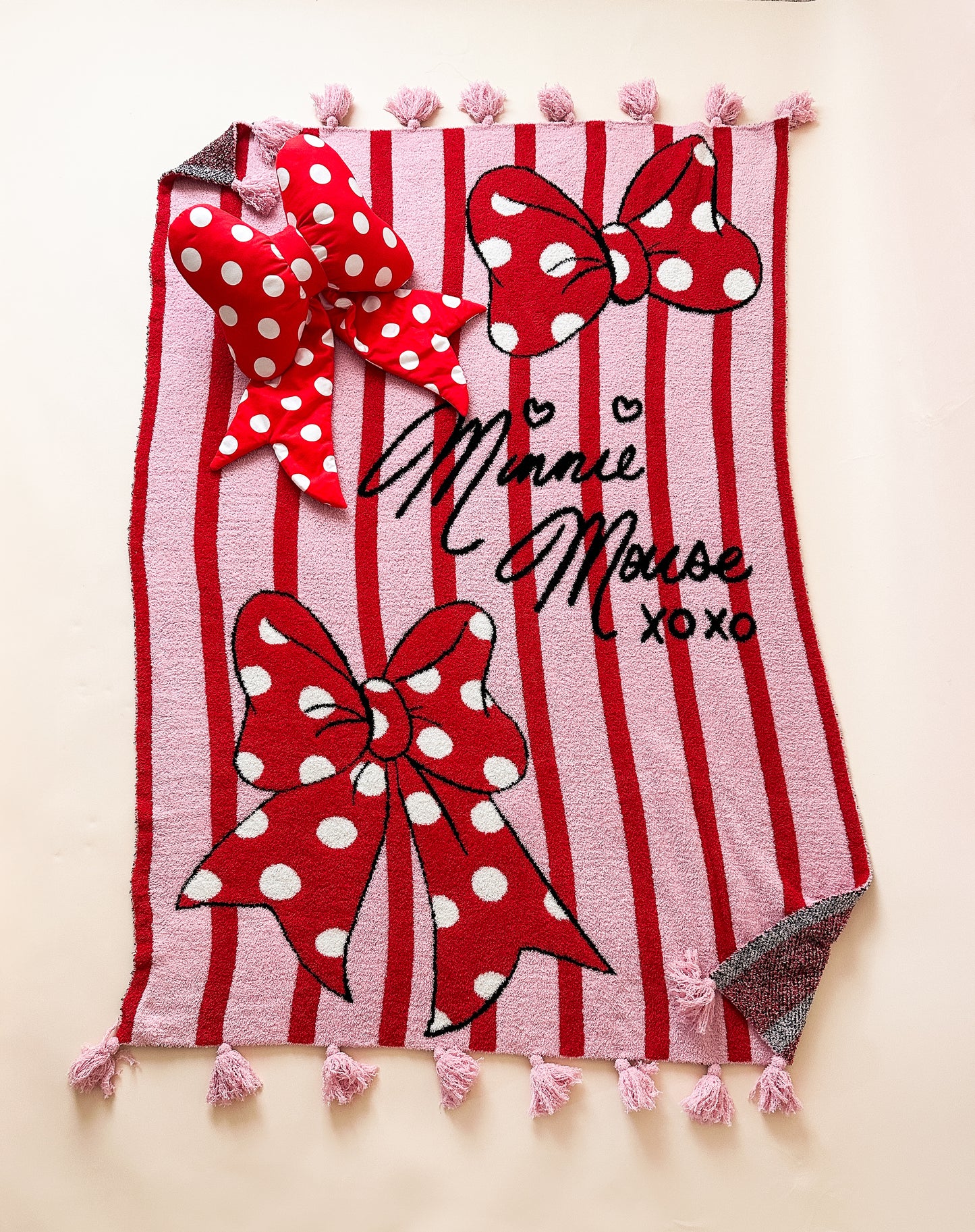 Bow Tassel Throw Blanket *READY TO SHIP