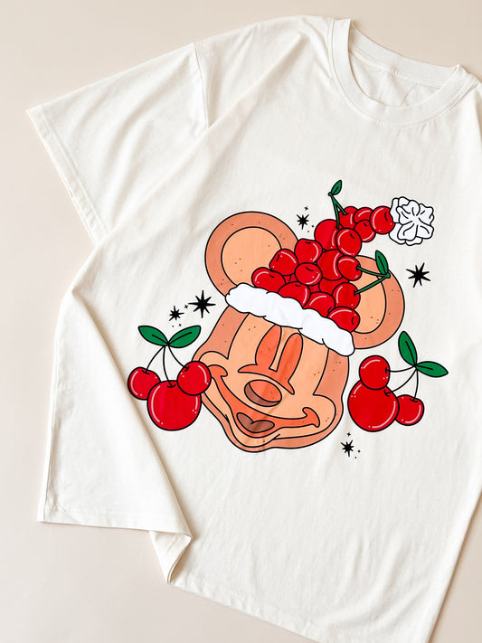 Cherry Waffle Oversized Tee *READY TO SHIP
