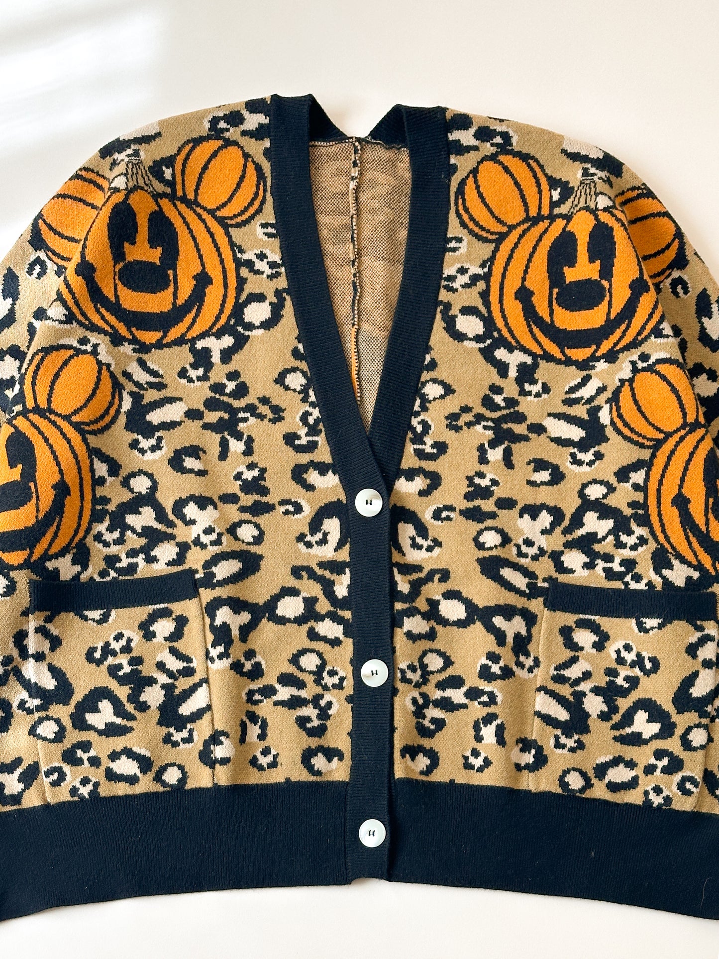 Cheetah Pumpkin Cardigan VERY OVERSIZED